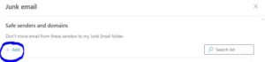 How to whitelist an email in outlook
